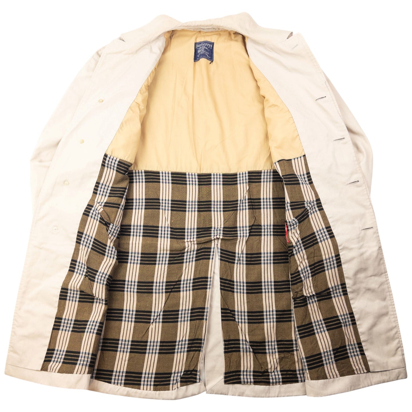 Vintage 80s Burberry Nova Check Lined Trench Jacket Size XL | XL, Beige
