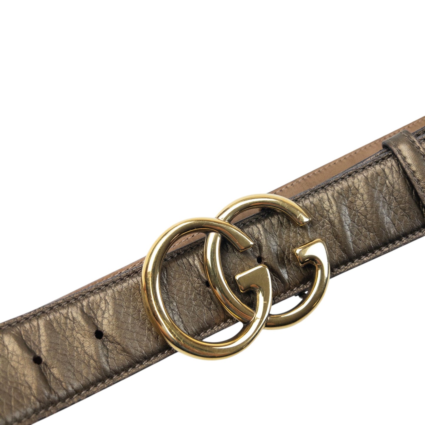 Vintage 2000s Gucci Metallic Leather Belt Size S | O/S, Brown