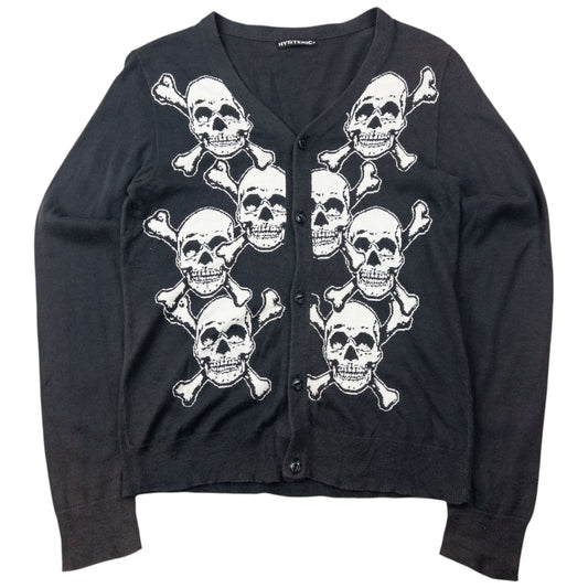 Vintage 2000s Hysteric Glamour Skull Print Cardigan Womens Size S | Small, Grey