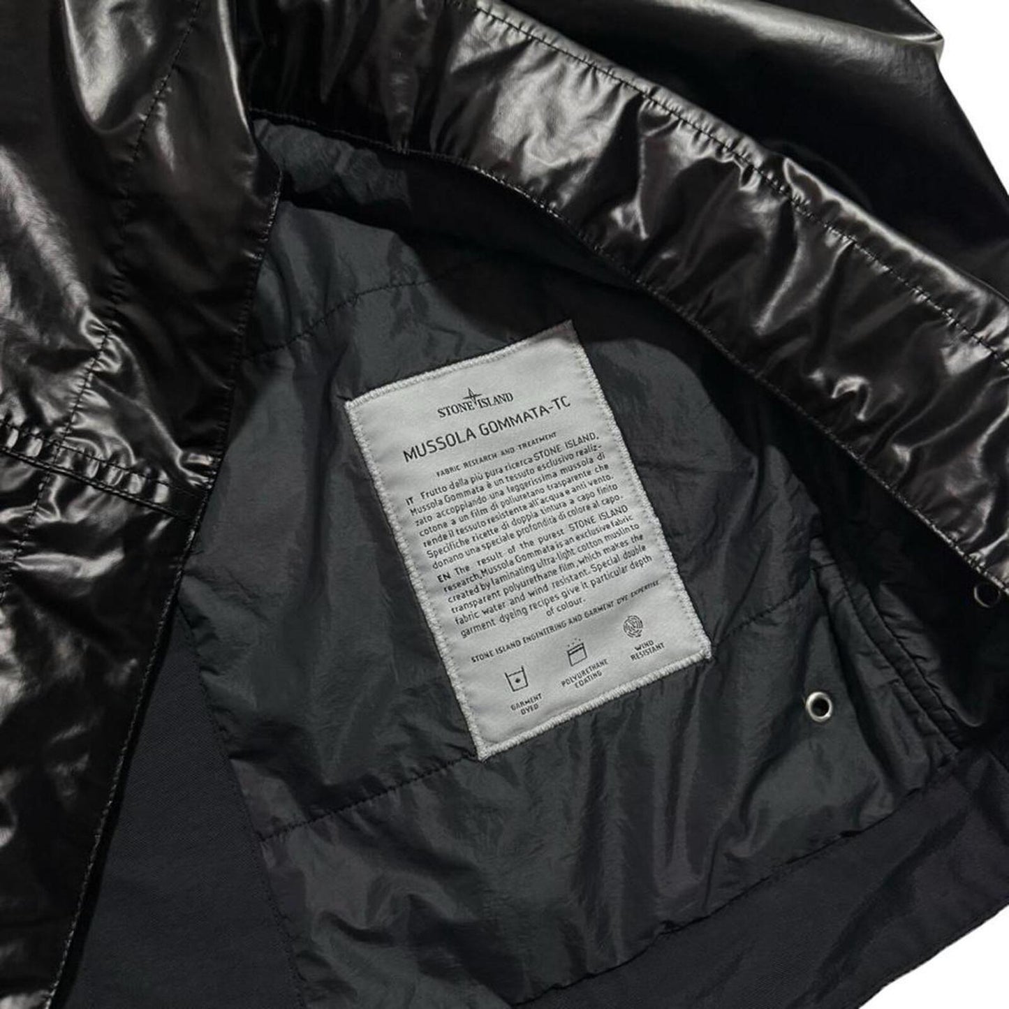 Stone Island Mussola Gommata-TC Jacket | Medium, Black