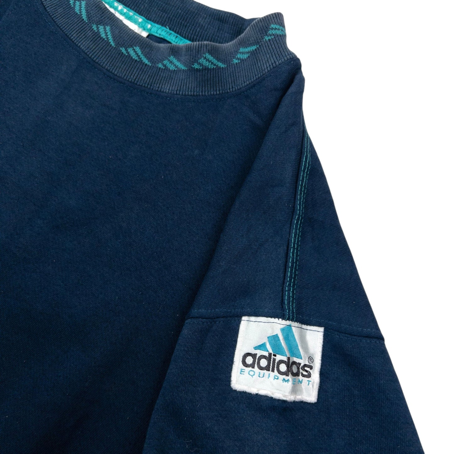 Vintage 90s Adidas Equiptment Embroidered Sweatshirt Size S | Small, Navy