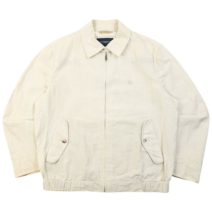 Vintage 2000s Burberry Striped Zip Up Jacket Size S | Small, Cream