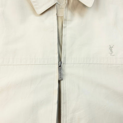 Vintage 90S YSL Yves Saint Laurent Harrington Jacket Size S | Small, Cream