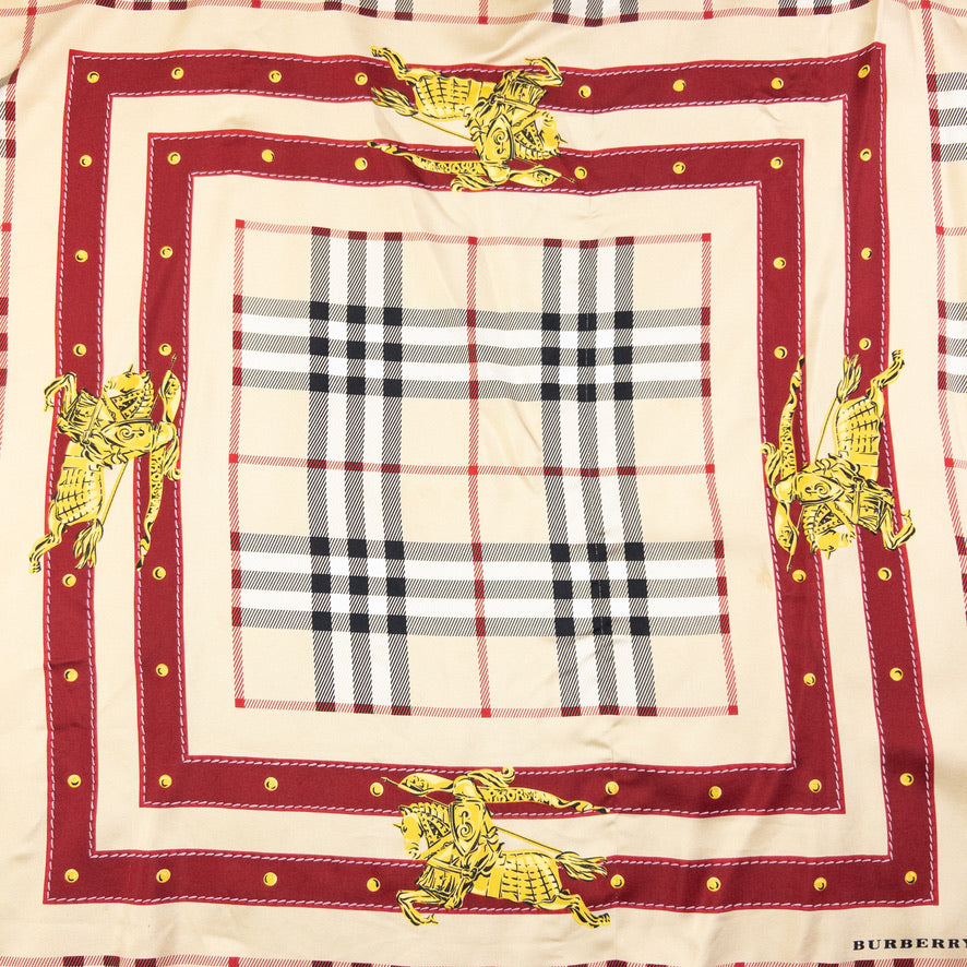 Vintage Burberry Nova Check Silk Scarf