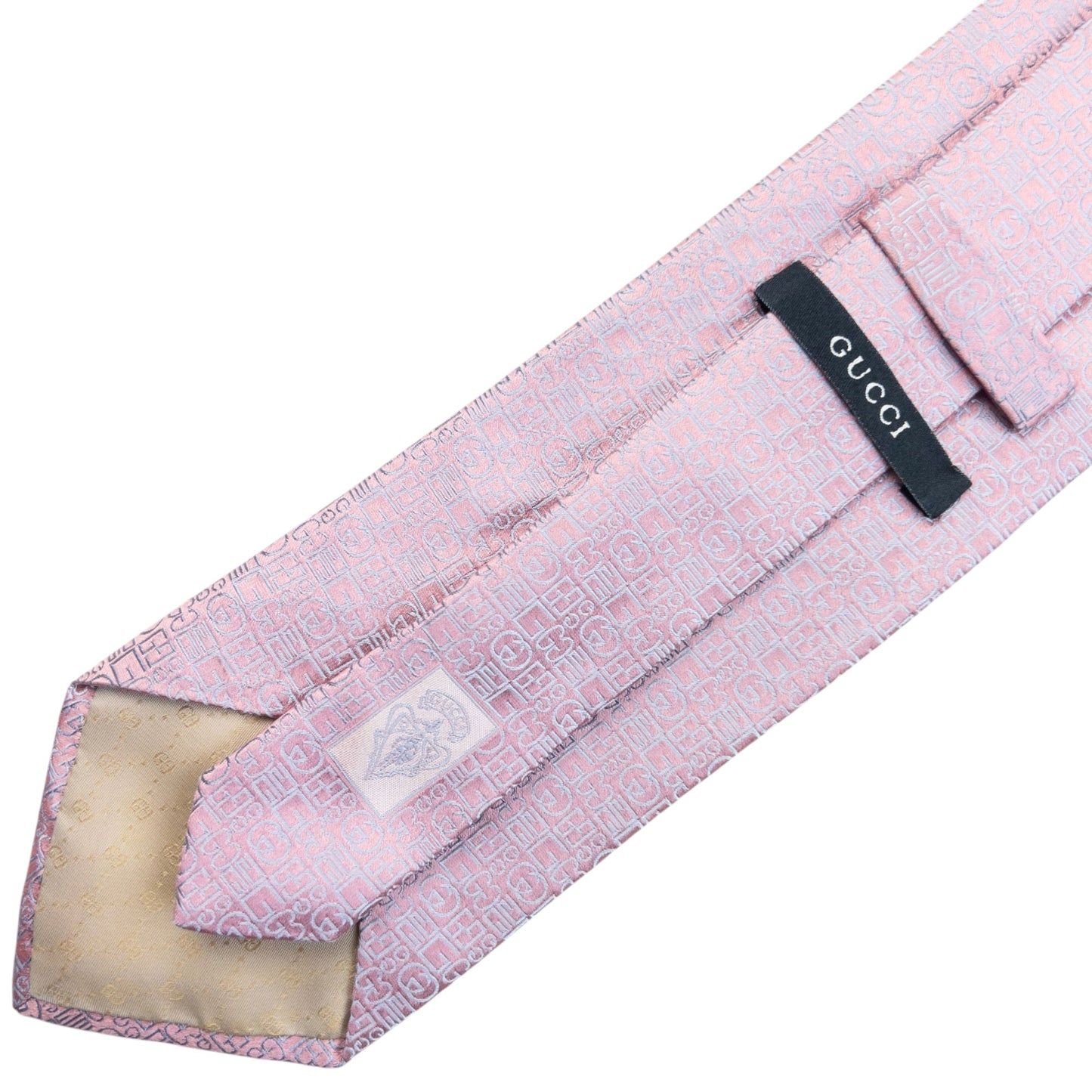 Vintage 2000s Gucci Monogram Silk Tie | O/S, Grey