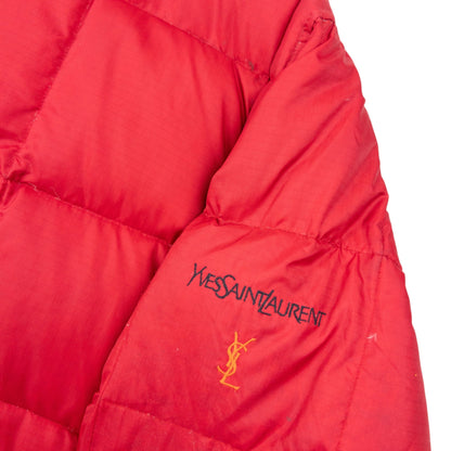 Vintage 90s YSL Yves Saint Laurent Zip Up Puffer Jacket Size XL | XL, Red