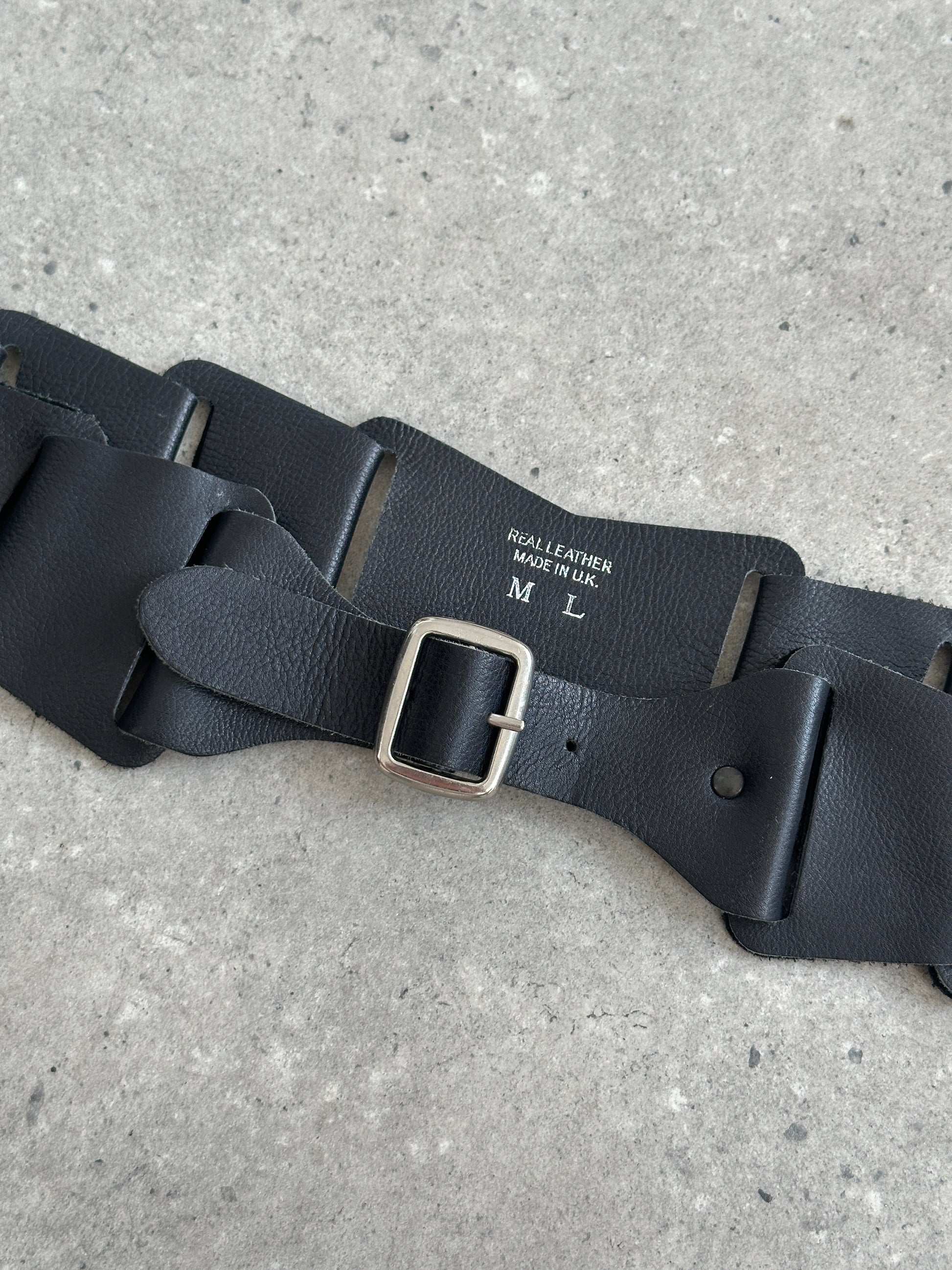 Vintage 2000s Leather Chunky Belt - W34-36