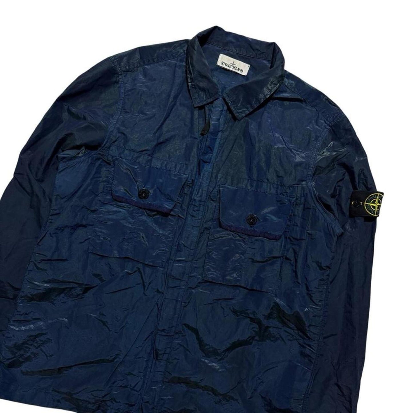 Stone Island Nylon Weft Overshirt | XL, Navy