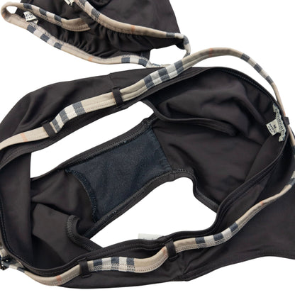 Vintage Burberry Nova Check Trim Buckle Bikini Set Womens Size M | Medium, Brown