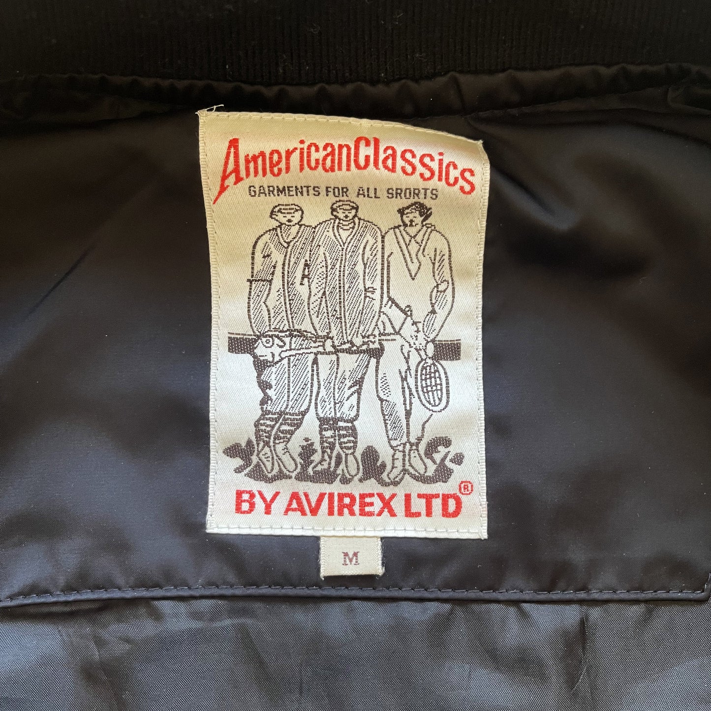 Avirex Spell Out Varsity Bomber Jacket - M