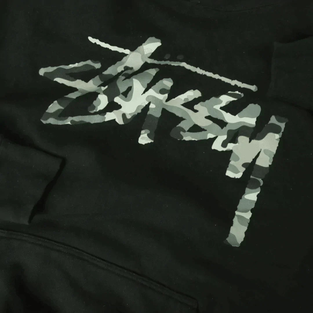 STUSSY CAMO SCRIPT HOODY  (S)