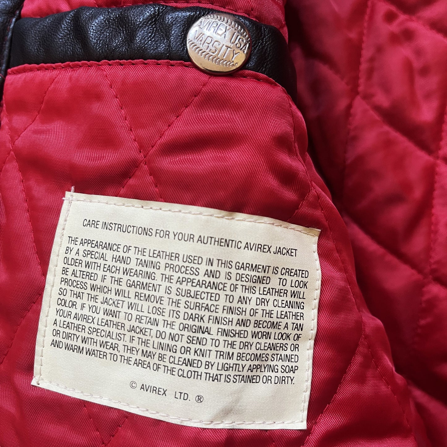 Avirex Sioux Football Team Leather Varsity Jacket - L