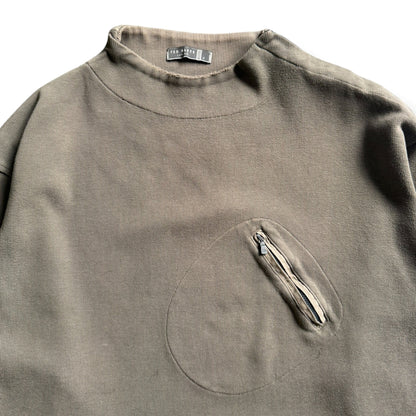 2000's Ted Baker Asymmetric Stash Pocket Sweatshirt (L) | Large, Khaki