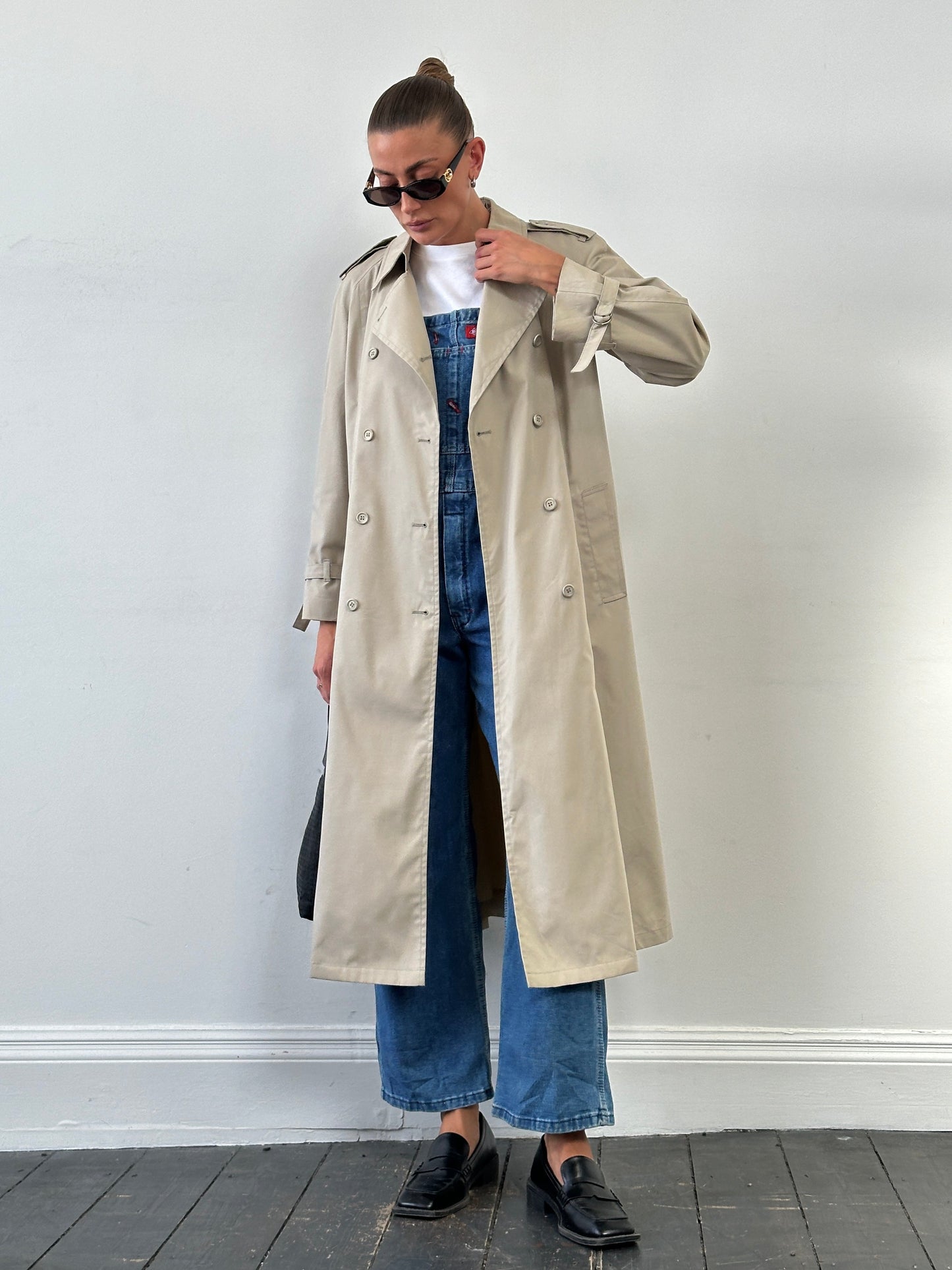 London Fog 80s Double Breasted Trench Coat - M