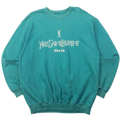 Vintage YSL Yves Saint Laurent Embroidered Sweatshirt Size M