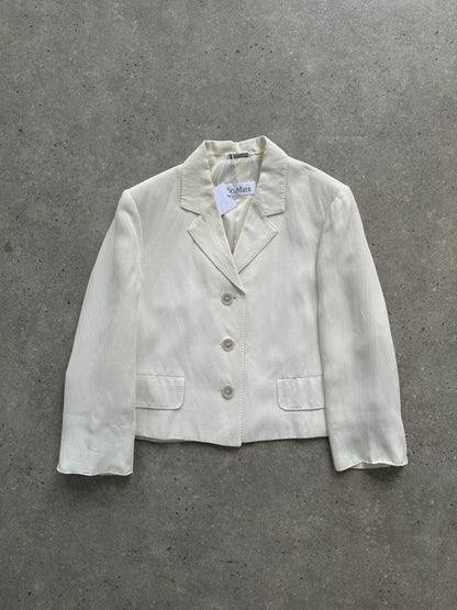 Max Mara Linen Cropped Single Breasted Blazer - M - Known Source