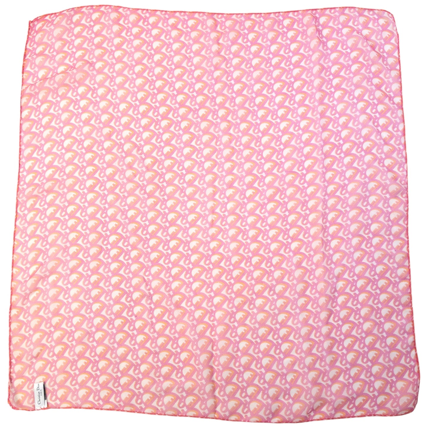 Vintage 2000s Dior Monogram Sheer Silk Scarf | O/S, Orange