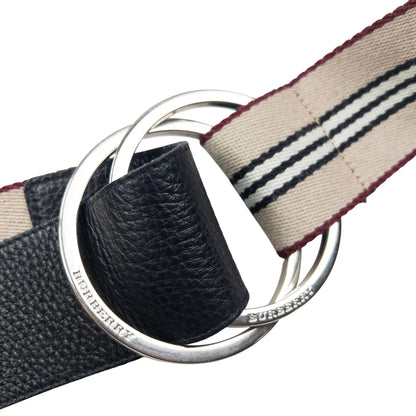 Vintage 2000s Burberry Striped Belt Size L | O/S, Beige, Black, Burgundy