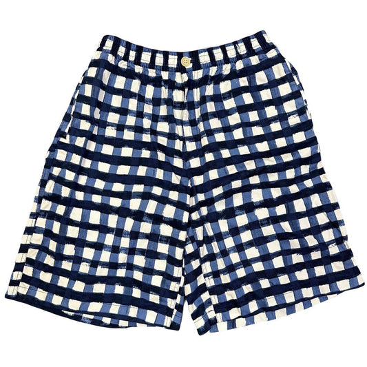 Uniqlo X Marni Wide Fit Check Shorts In Blue ( L )
