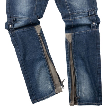 Vintage 2000s PPFM Convertible Zip Denim Jeans Size W30