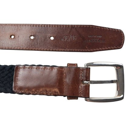 Vintage 2000s Burberry Braided Leather Belt Size L | O/S, Black