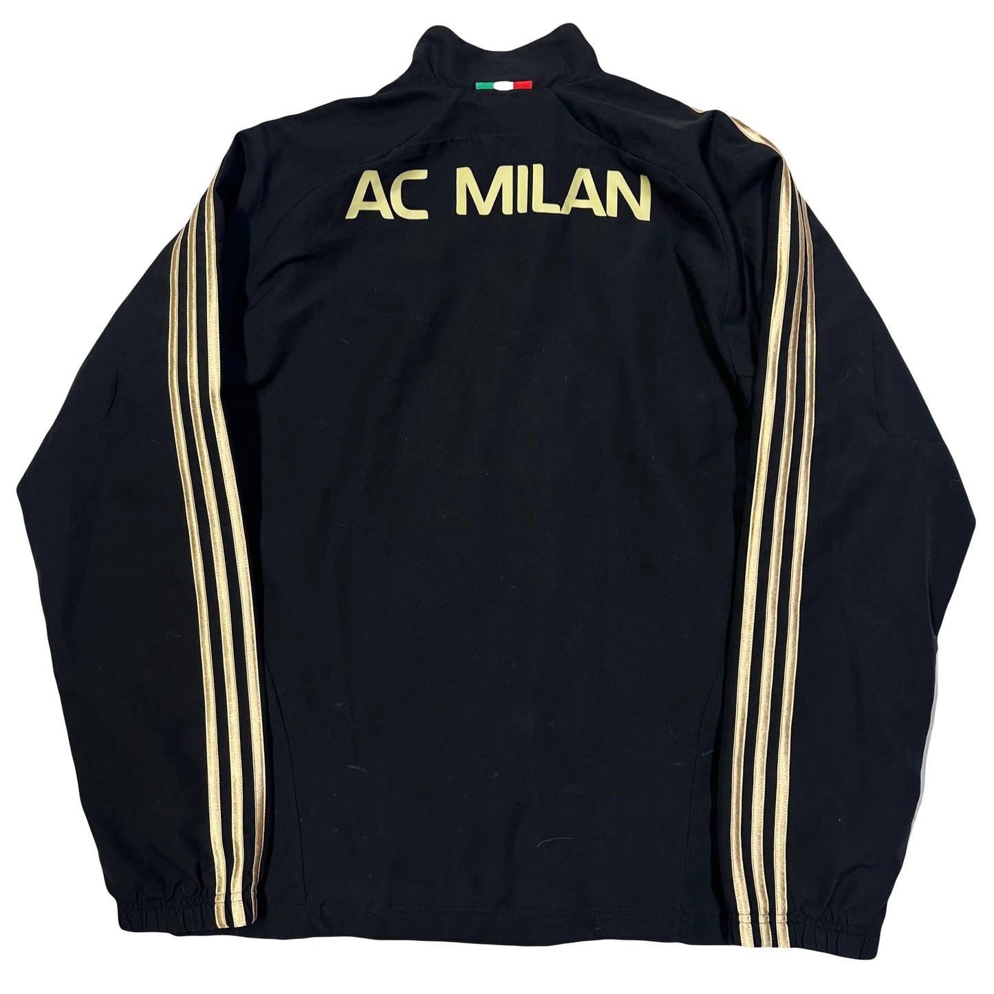 Adidas AC Milan 2010/12 Tracksuit Top In Black, Gold & Red ( M )