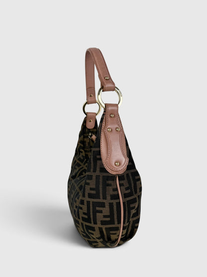 90s Fendi Zucca Mini Hobo Shoulder Bag | O/S, Brown