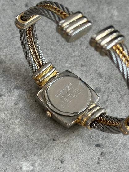 Vintage 1980s Two Tone Quartz Bracelet Watch