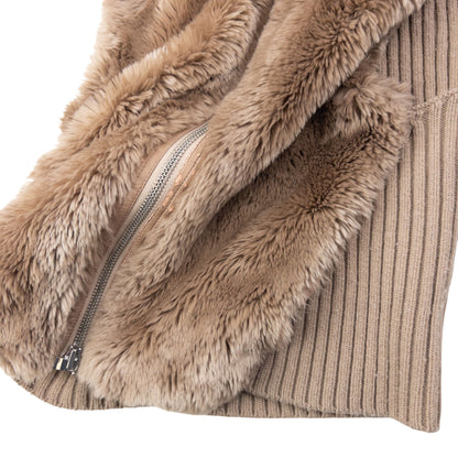 Vintage 2000s Armani Exchange Faux Fur Ribbed Knit Gilet Womens Size XS | XS, Beige