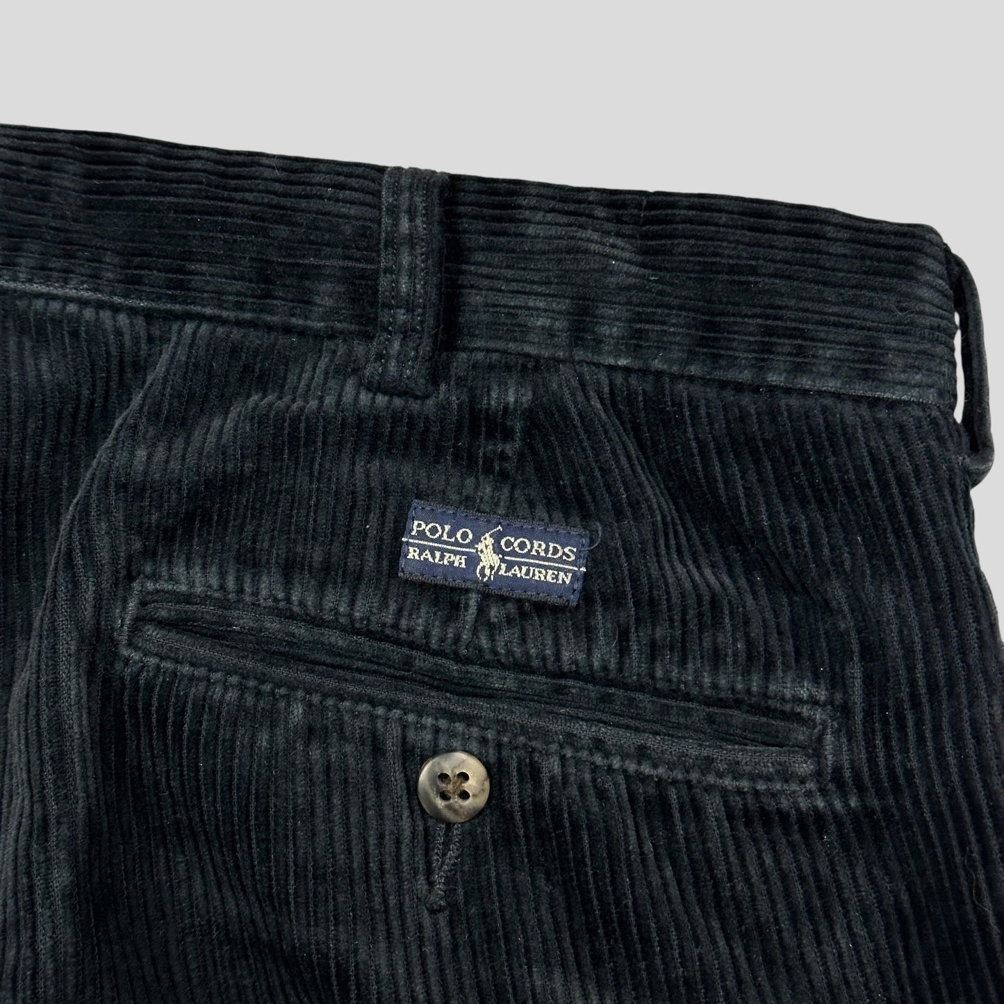 Ralph Lauren 90’s Polo Jumbo Corduroy Baggy Andrew Trousers - 34 | Default Title, Black