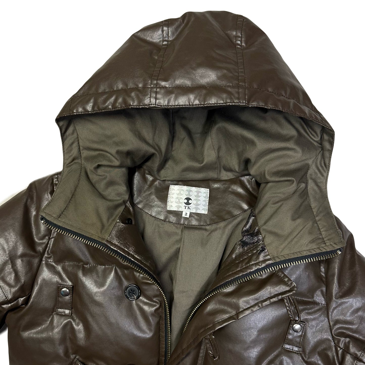 Takeo Kikuchi Faux Leather Bomber Jacket  ( M )