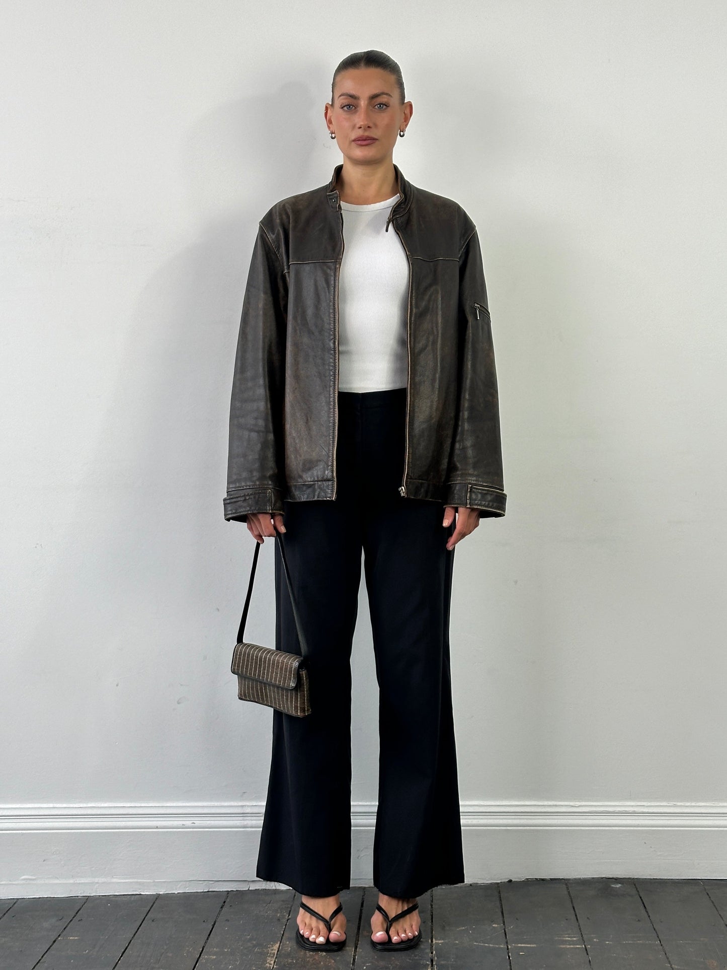 Max Mara Cotton Silk Mid Waisted Straight Leg Trousers - W34