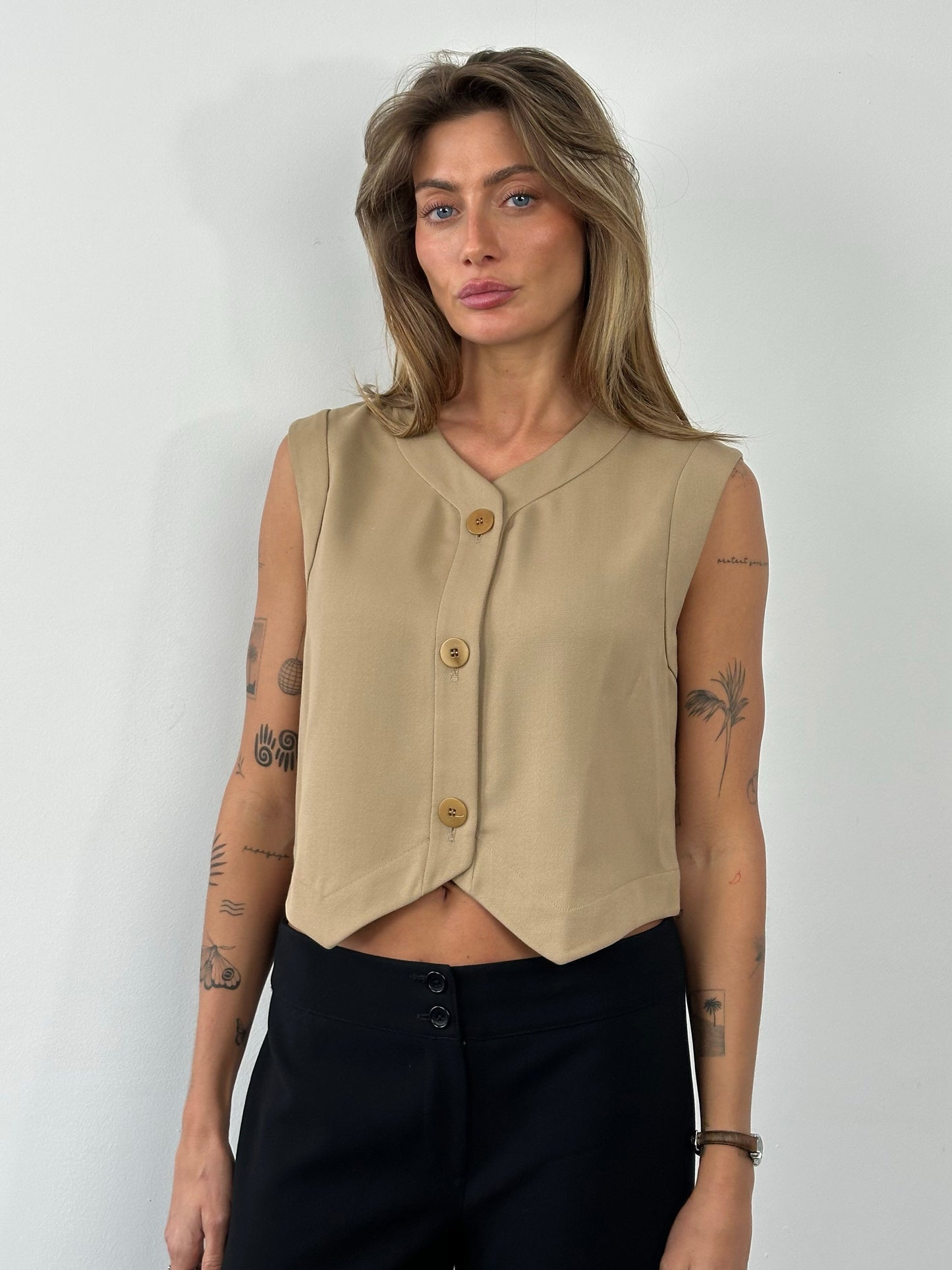 Mani 1990s Wool Boxy Waistcoat - M