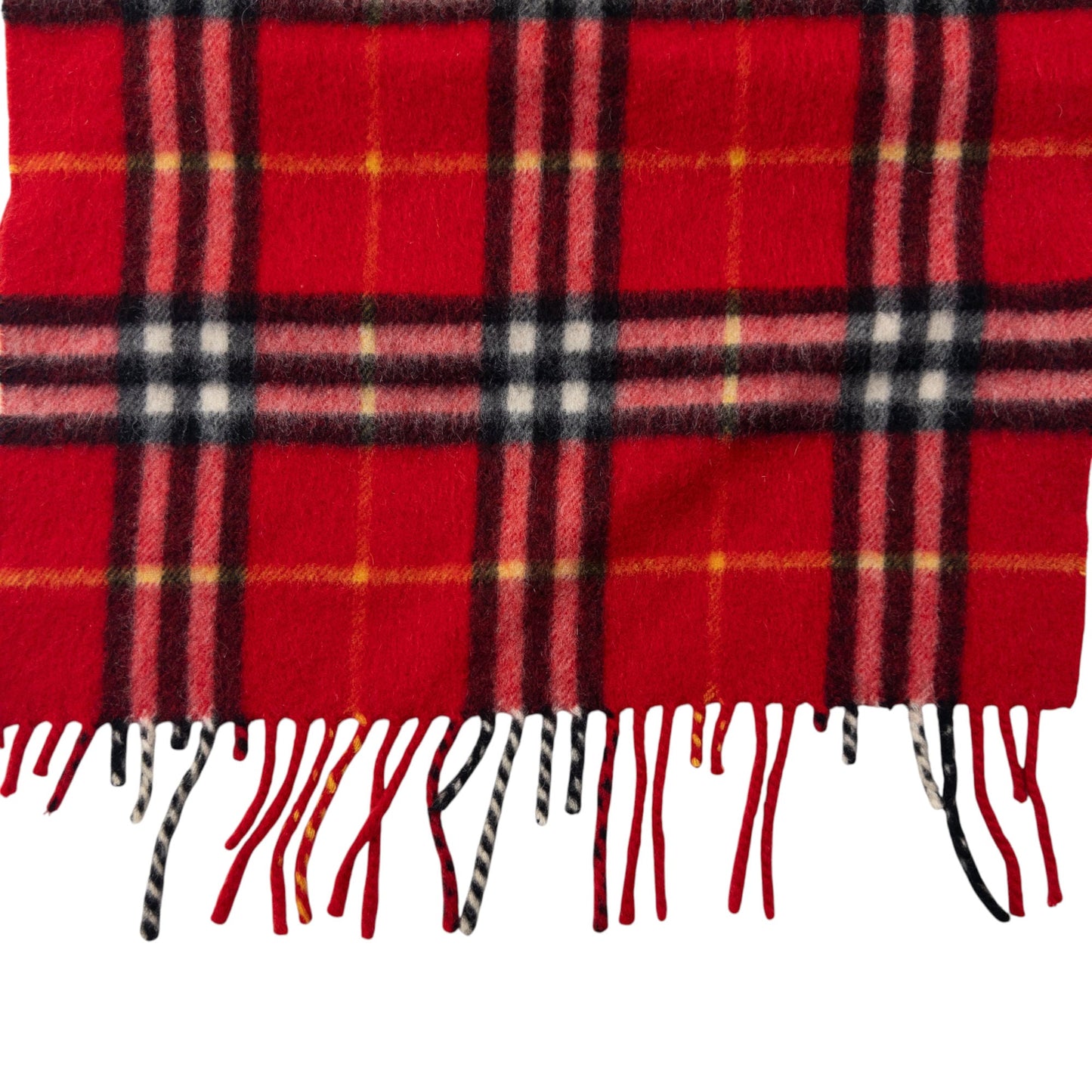 Vintage Burberry Nova Check Cashmere Tassel Scarf