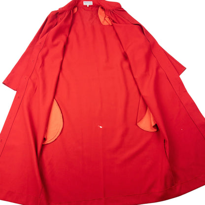 Vintage 80s Burberry Longline Jacket Womens Size L | Large, Red
