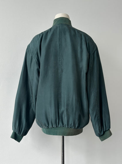 Vintage 1990s Pure Silk Bomber Jacket - M