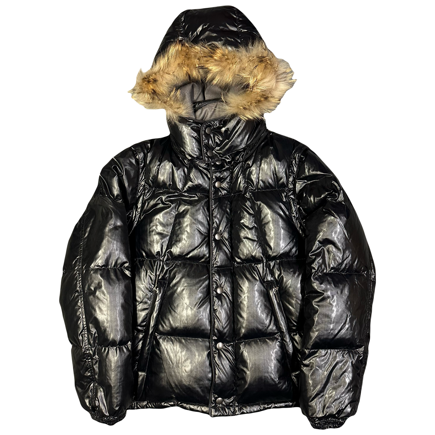 Takeo Kikuchi Puffer Jacket & Gilet With Fur Hood In Black ( M )