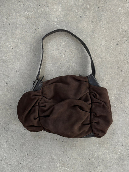 Armani Jeans Suede Ruched Shoulder Bag