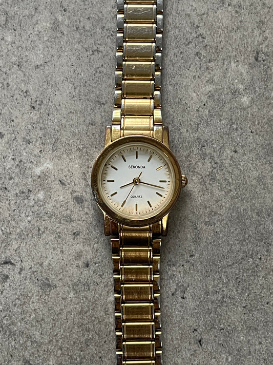 Sekonda 1990s Gold Plated Quartz Bracelet Watch