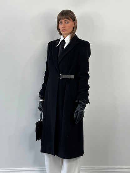 L.K. Bennett Pure Wool Minimal Wrap Coat - M