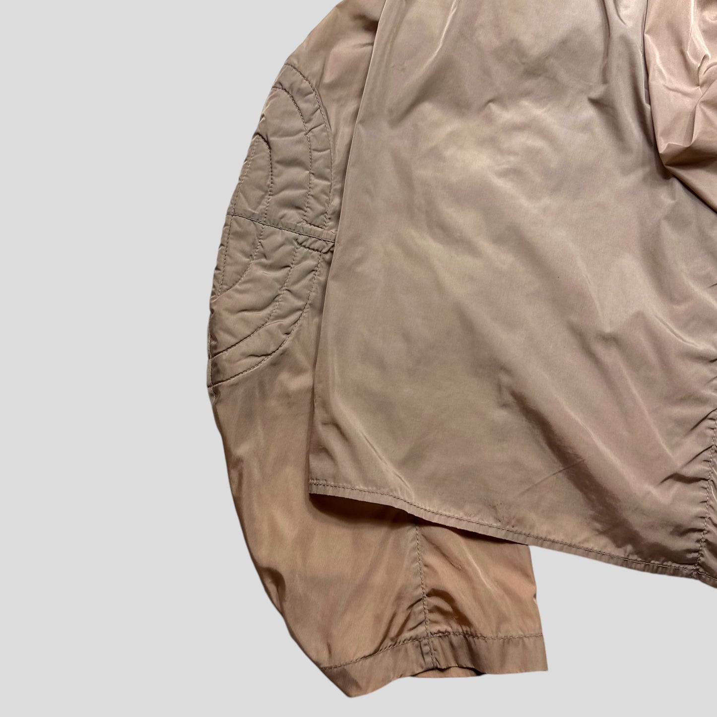 Prada Sport SS00 Champagne Nylon Moto Detailed Jacket - IT52