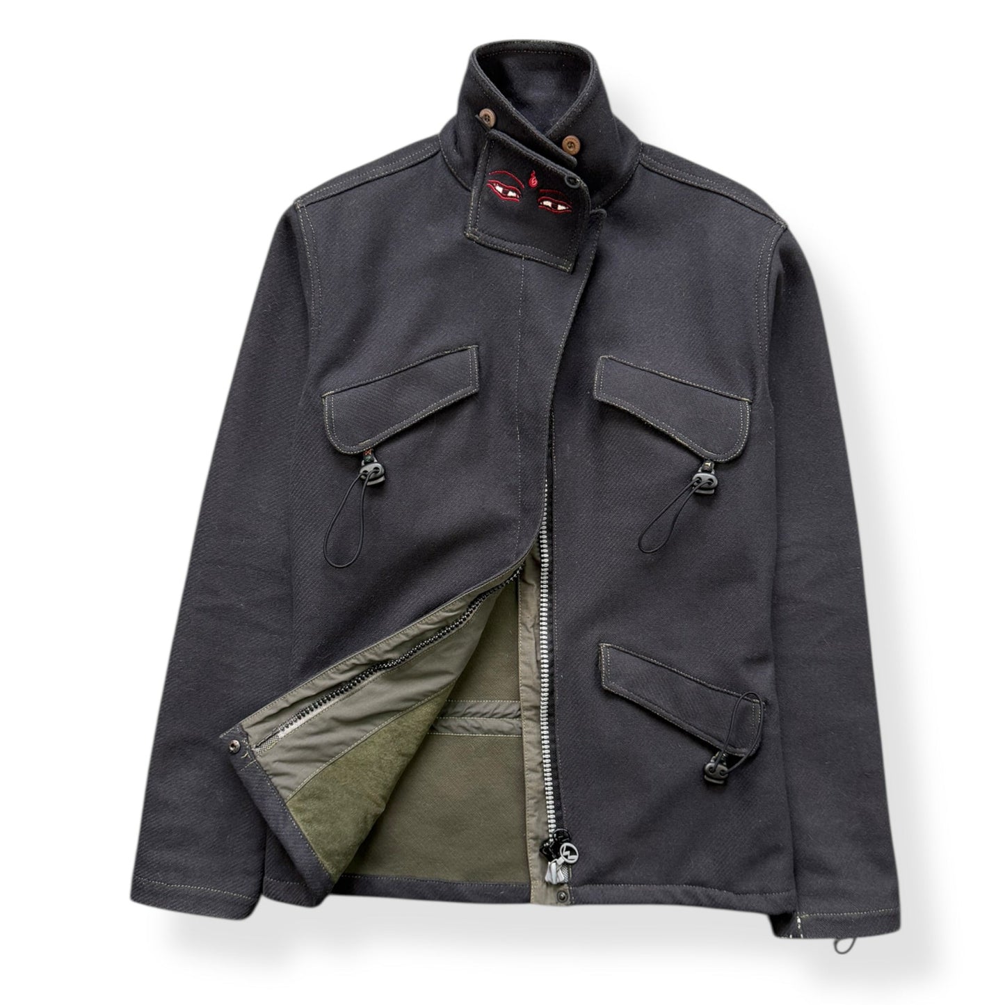 AW99/00 Maharishi Shower Repellent Asymmetric Jacket (S) | Default Title, Black