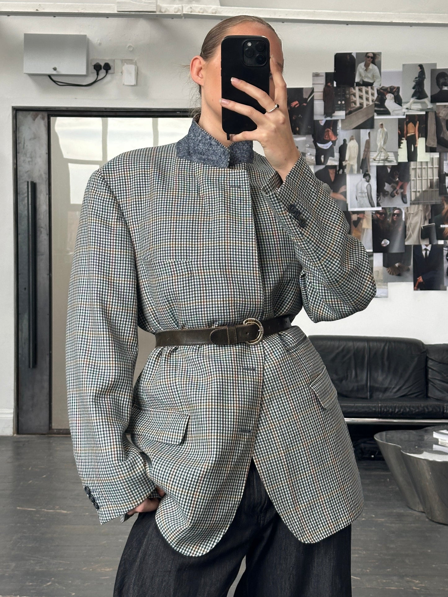 Vintage 1990s Double Buckle Leather Belt - W21-28