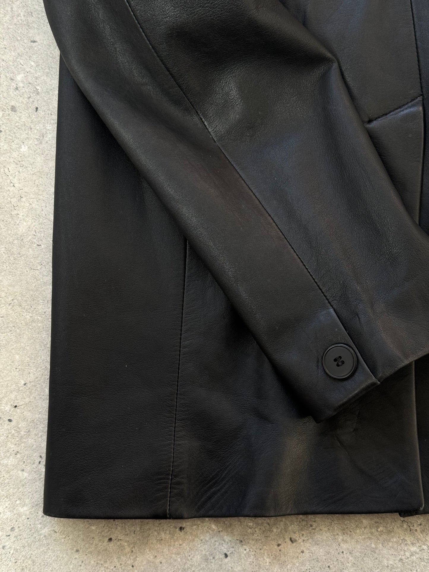 St Michael 1990s Lambskin Smooth Leather Trench Coat - M