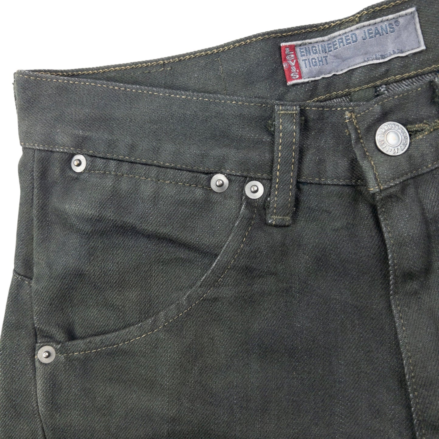 Vintage 2000s Levi's Engineered Garments Denim Jeans Size W27 | W27, Green