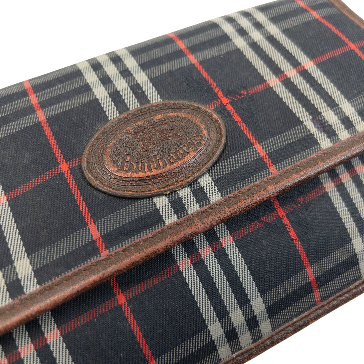 Vintage 90s Burberry Nova Check Clutch Bag | O/S, Navy, Red, White