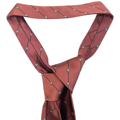 Vintage 2000s Burberry Monogram Striped Silk Tie | O/S, Pink