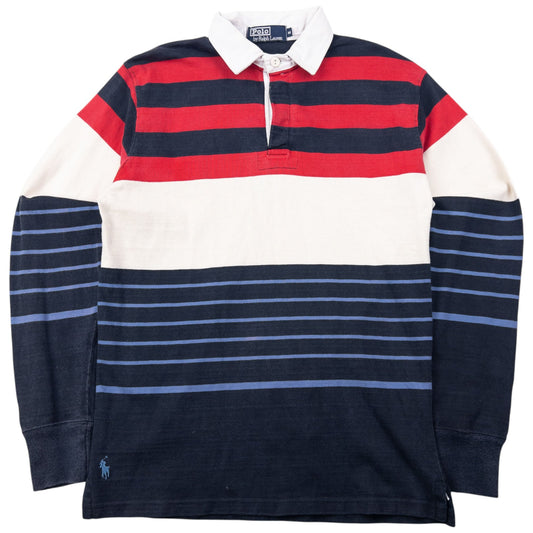 Vintage 90s Polo Ralph Lauren Striped Long Sleeve Rugby Polo Shirt Size S