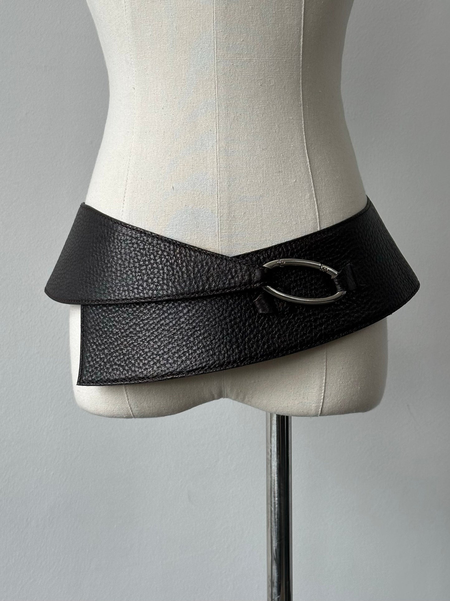 Rene Lezard 2000s Leather Chunky Belt - W32-34