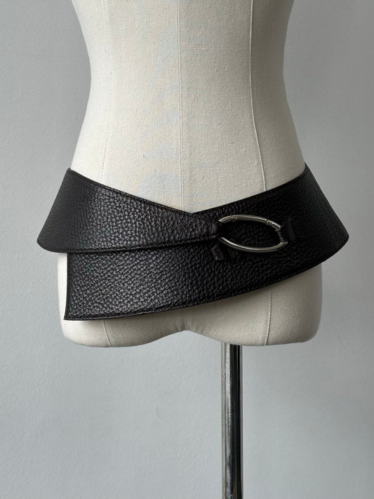 Rene Lezard 2000s Leather Chunky Belt - W32-34